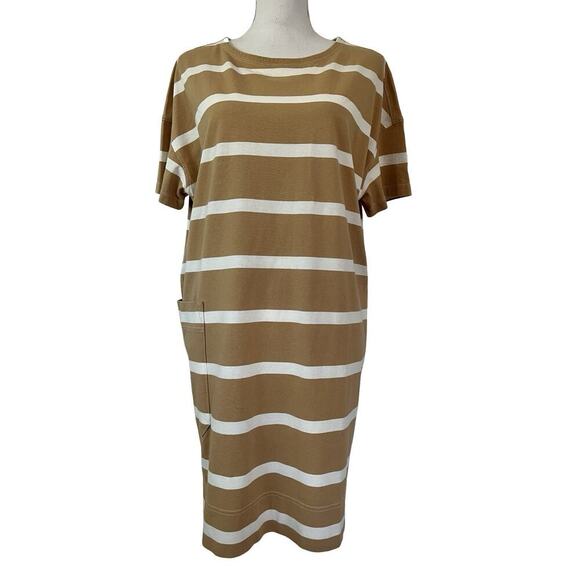 Everlane The Oversized Mariner Stripe Shift Dress Size S Neutral Organic Cotton - Picture 1 of 8